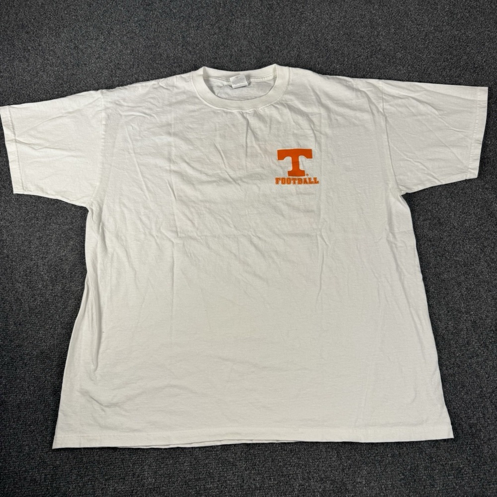 Vtg 2005 Tennessee Vols Football Schedule T Shirt XL Y2K Volunteers Smokey White